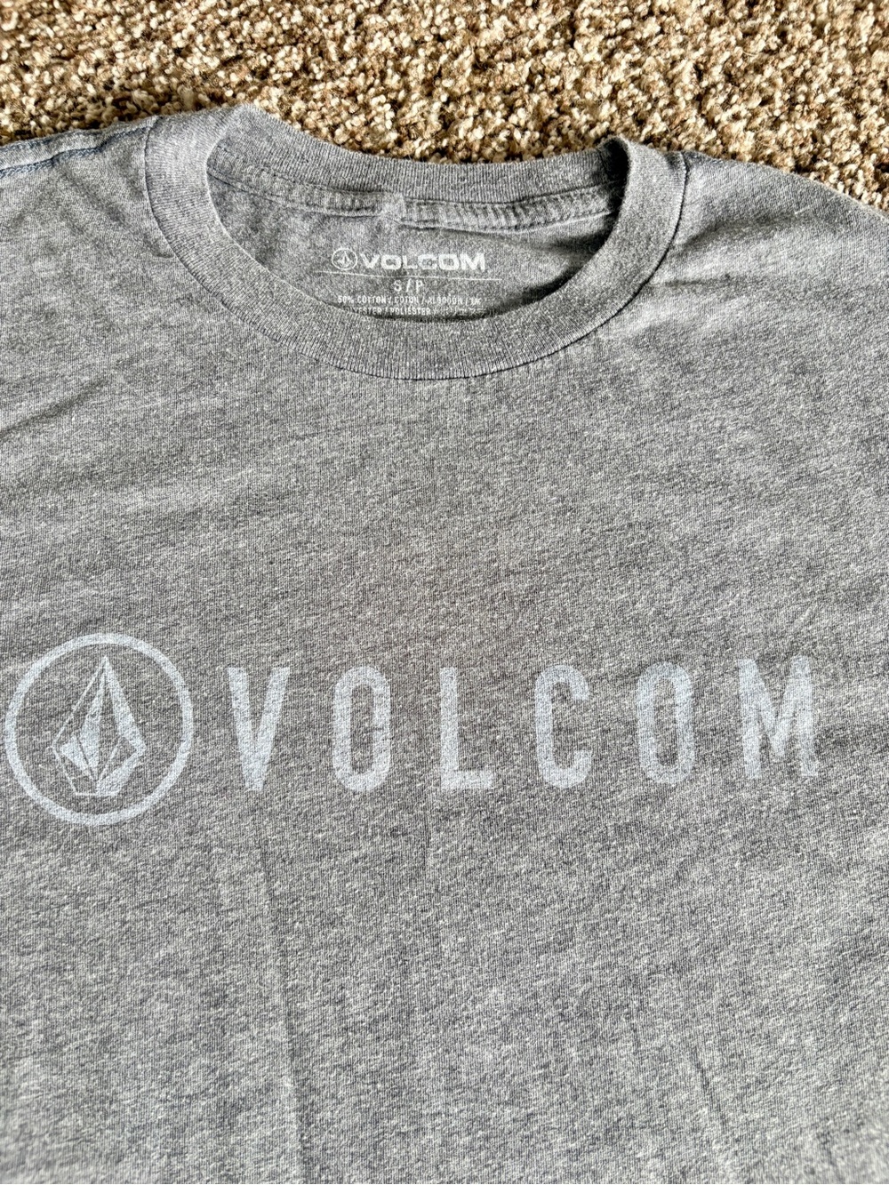 Volcom Heather Gray Logo Crewneck Tee